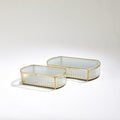 Global Views Reeded Glass Oval Box large