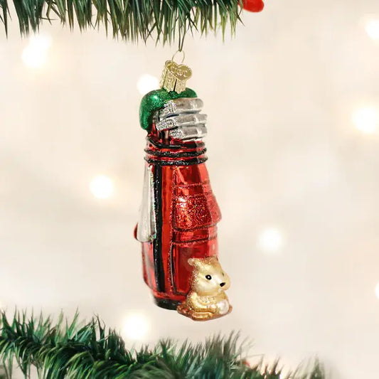 Old World Golf Bag Glass Ornament