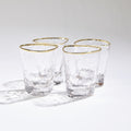 Global Views Aperitivo Hammered DOF Glasses w/Gold Rim