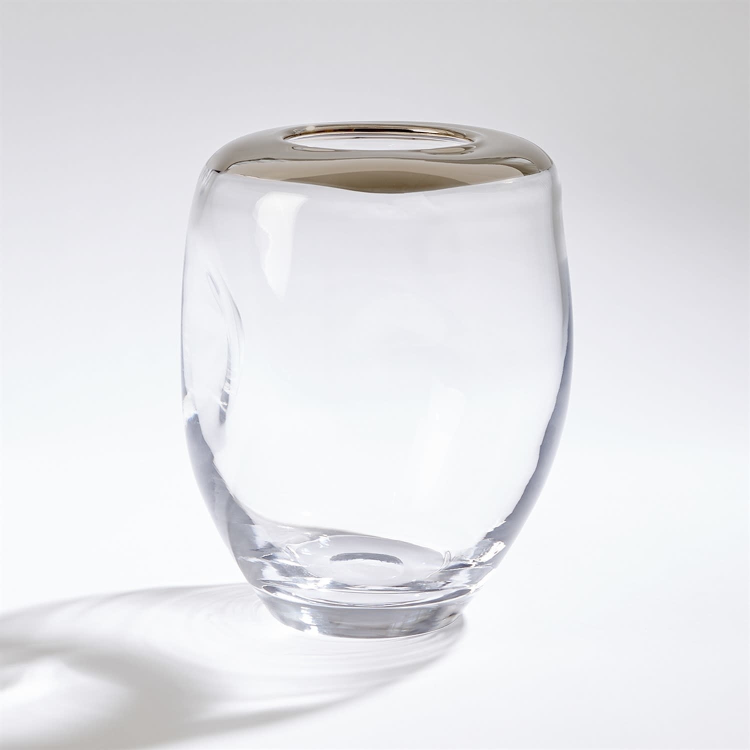 Global Views Organic Formed Vase Gold Rim Medium