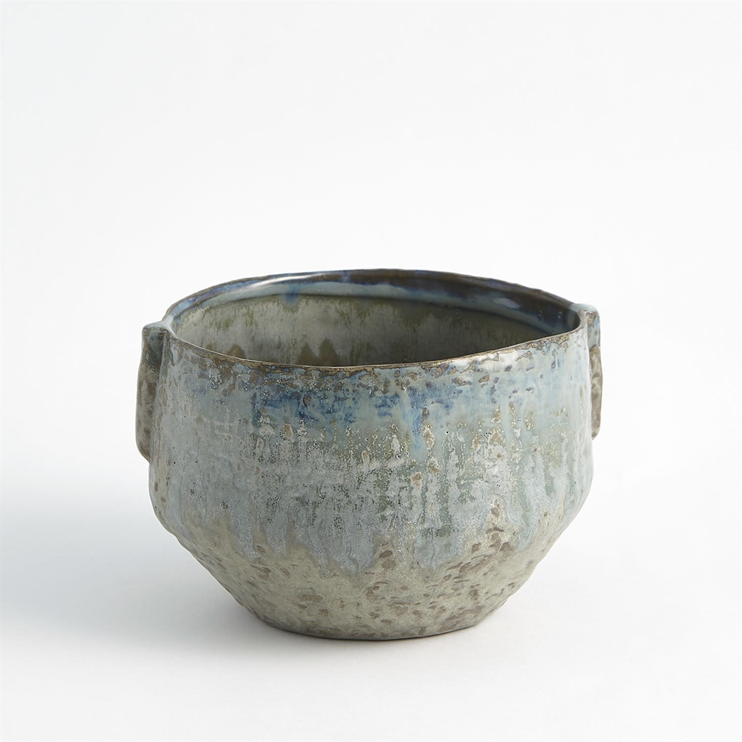 Global Views Pinch Pot Planter Reactive Seafoam Sm