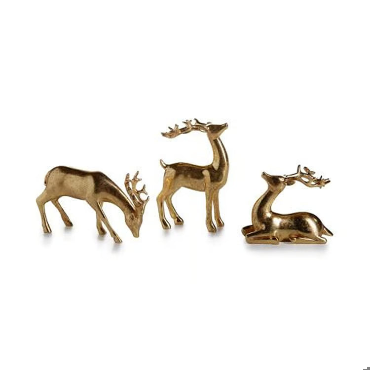 Decorative Gold Reindeer, Set of 3