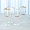 Zodax Aperitivo Hammered wine Glass with Gold Rim