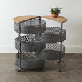 CTW Home Metal Expandable Storage Table, round