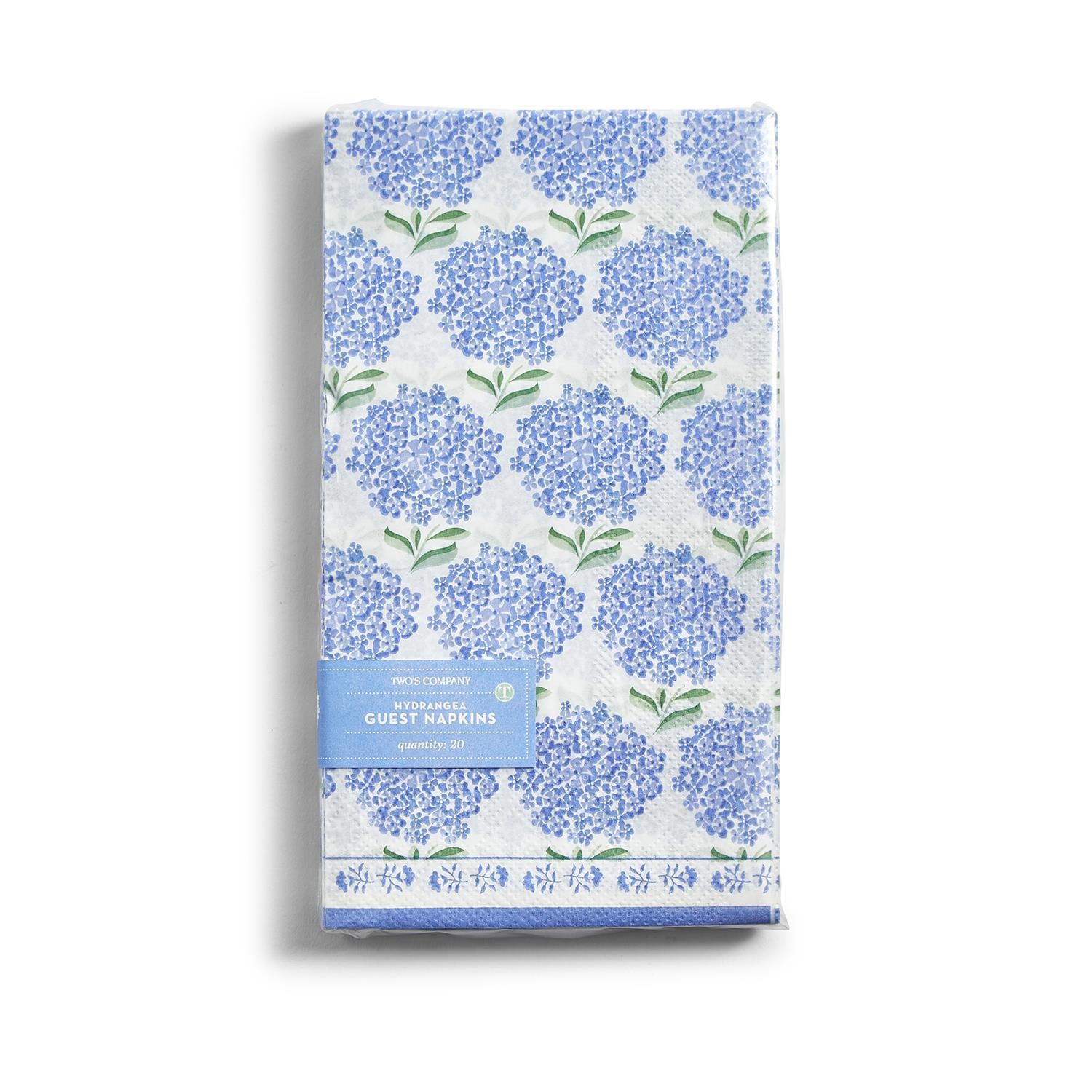 Blue Hydrangea Paper Dinner Napkins