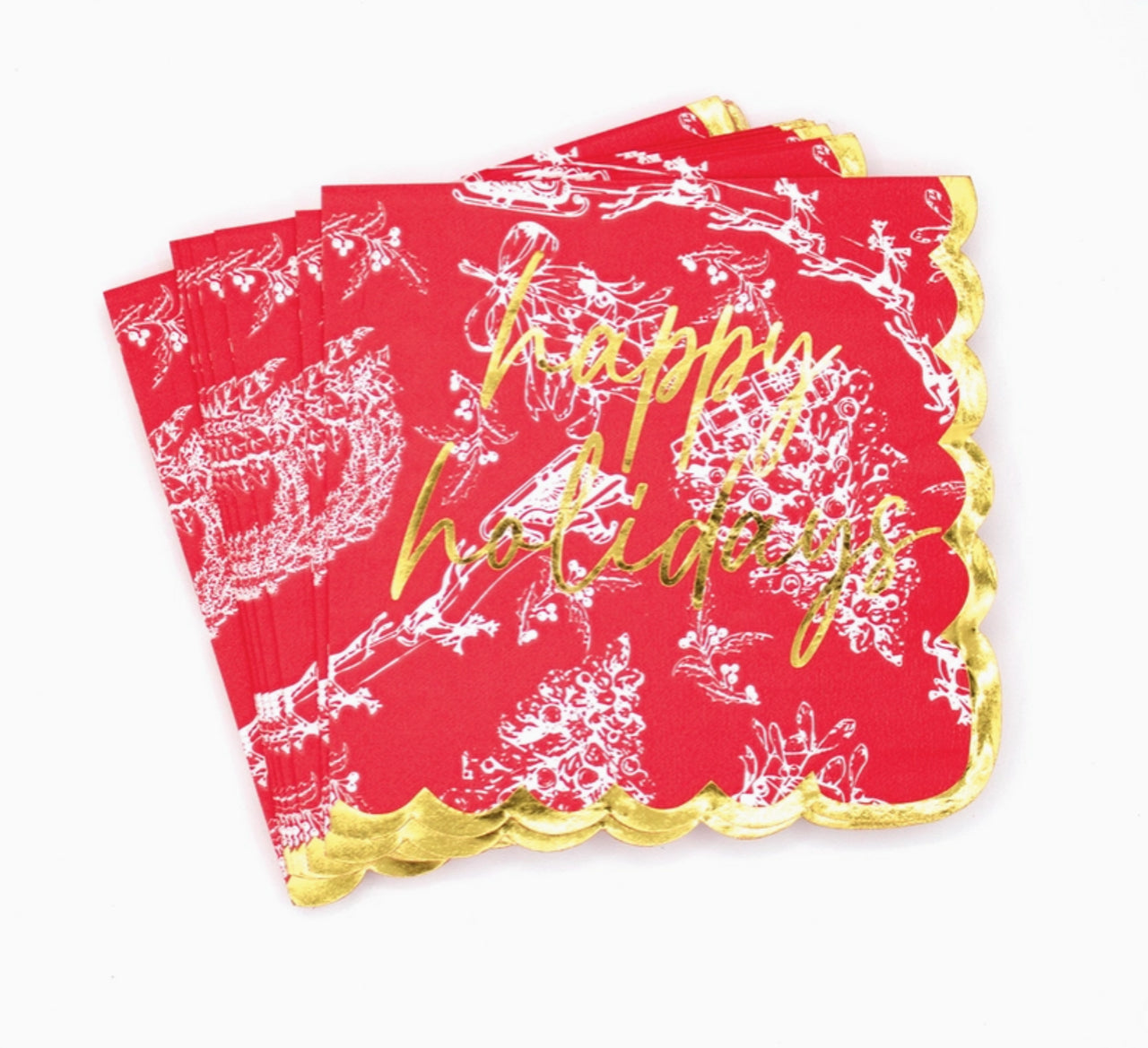 Red Toile Paper Napkins