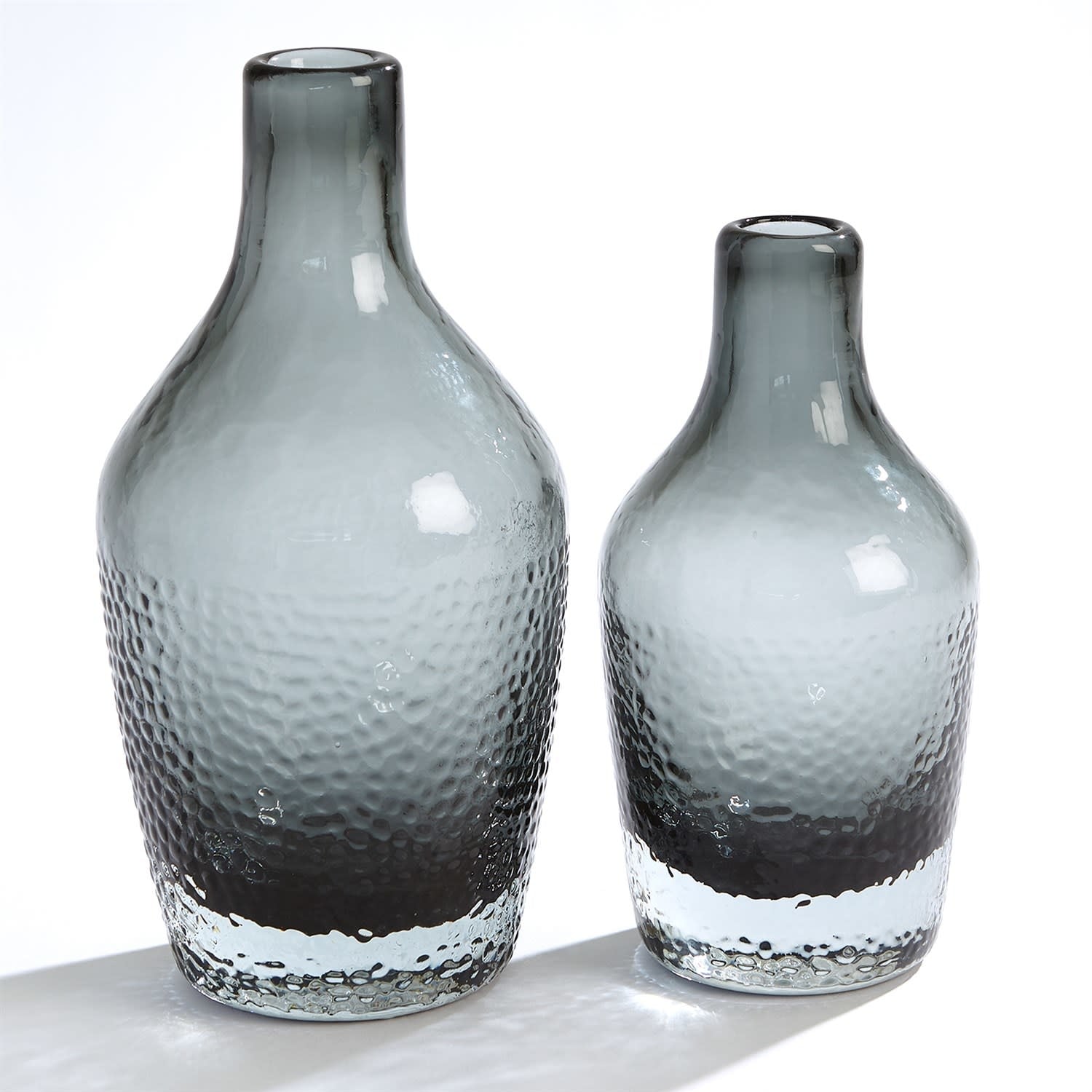 Global Views Pebble Bottom Glass Bottle  Gray Large