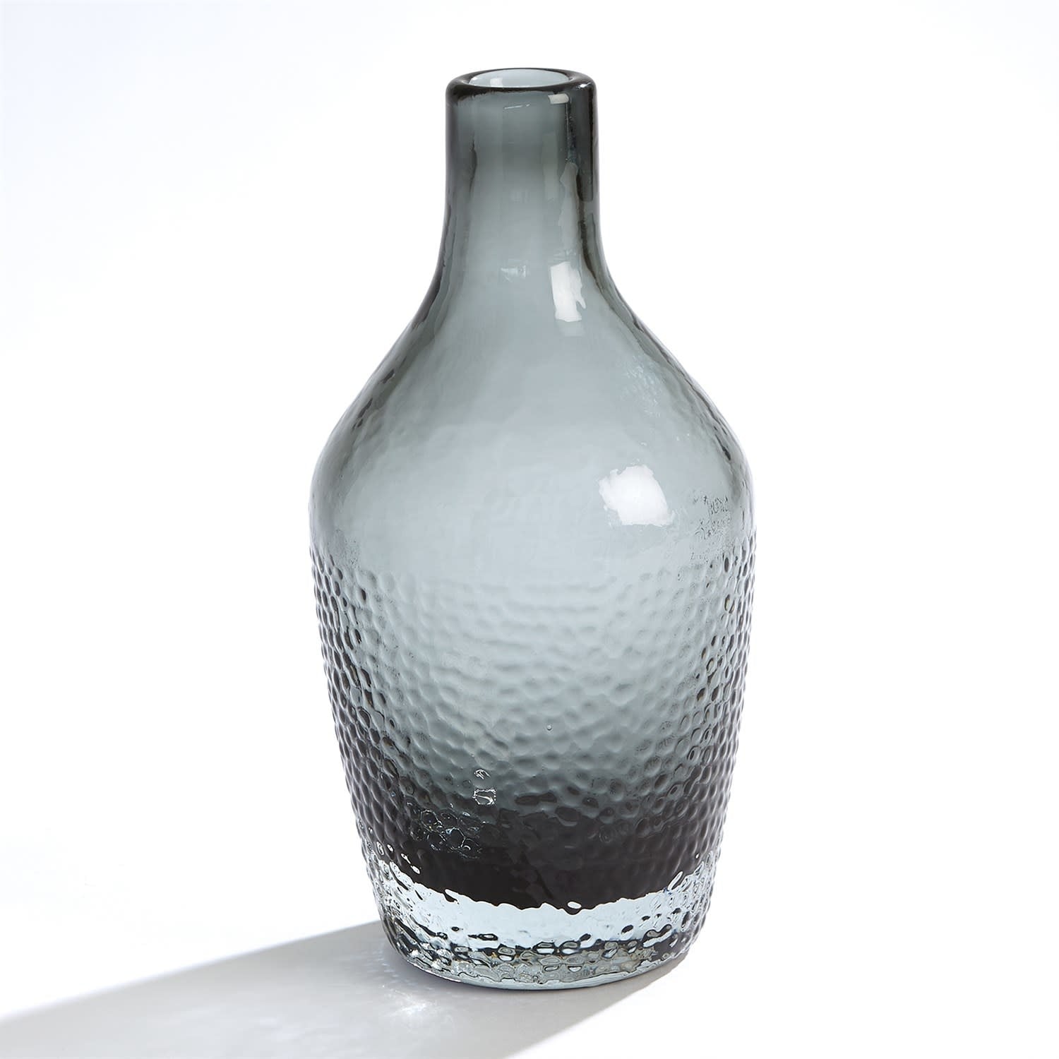 Global Views Pebble Bottom Glass Bottle Grey Small
