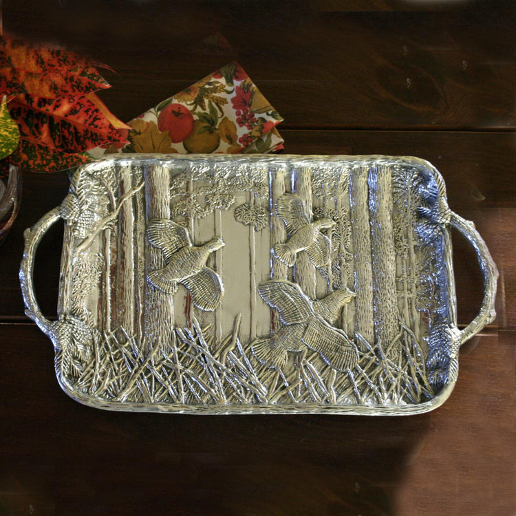 Beatriz Ball Garden Quail Tray with Twig handles