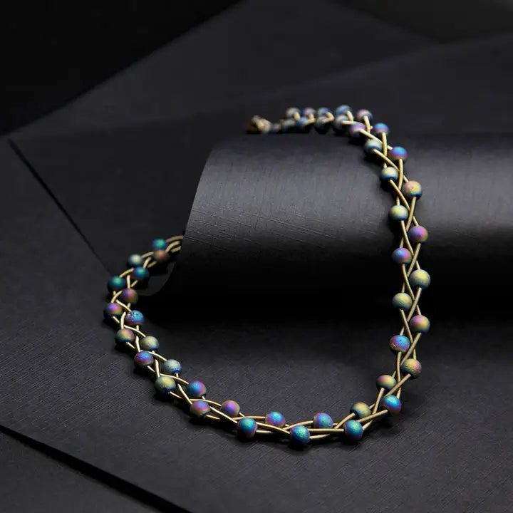 Slate braided Necklace