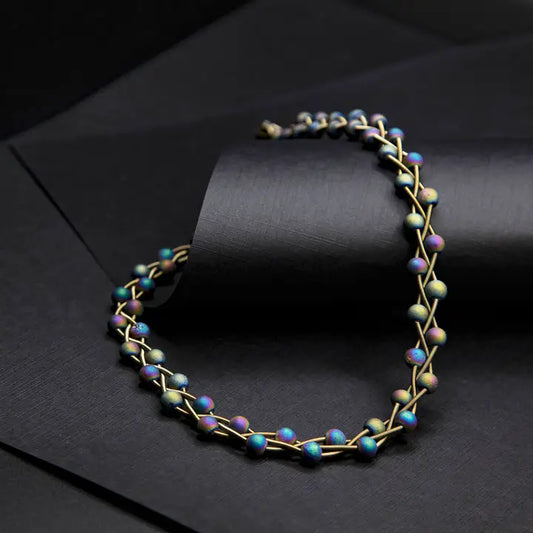 Slate braided Necklace