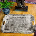 Beatriz Ball Pieles Croc Extra Large Rectangular Tray w/Handles