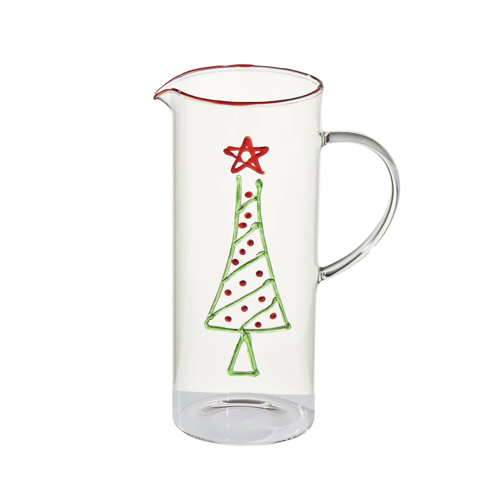 Christmas Pitcher w/ Green Tree