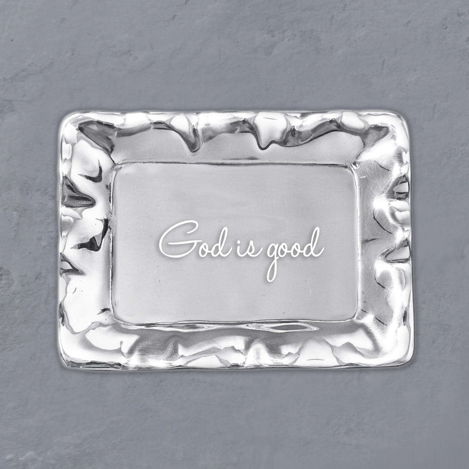 Beatriz Ball Vento Rectangular Engraved Tray "God is Good"