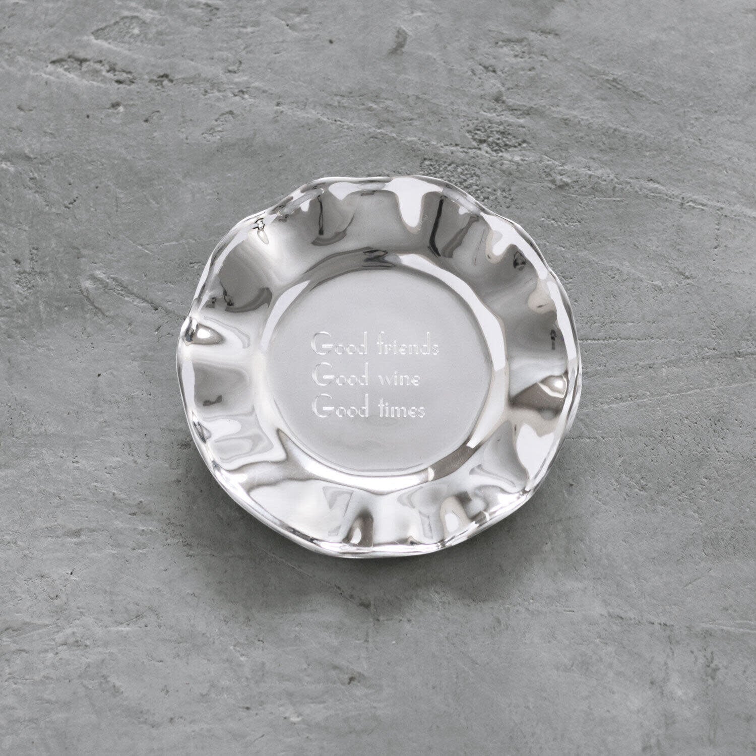 Beatriz Ball Vento Wine Plate "Good Friends, Good Wine,  Good Times"