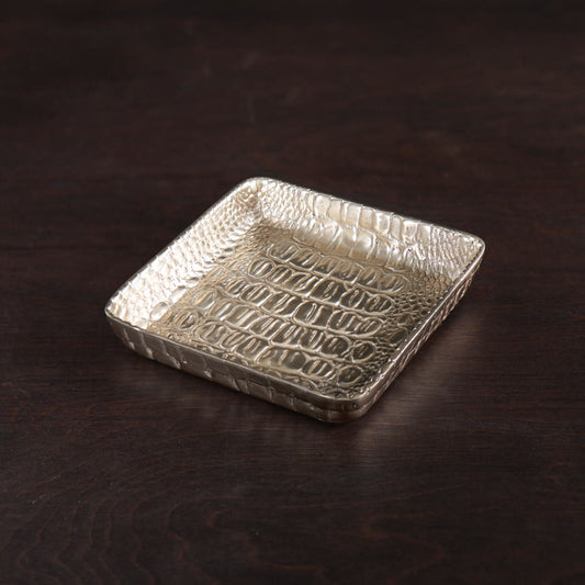 Beatriz Ball Sierra Modern Croc Napkin Box, Gold