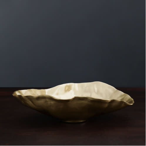 Beatriz Ball Sierra Modern Maia Oval Bowl, Gold, Large