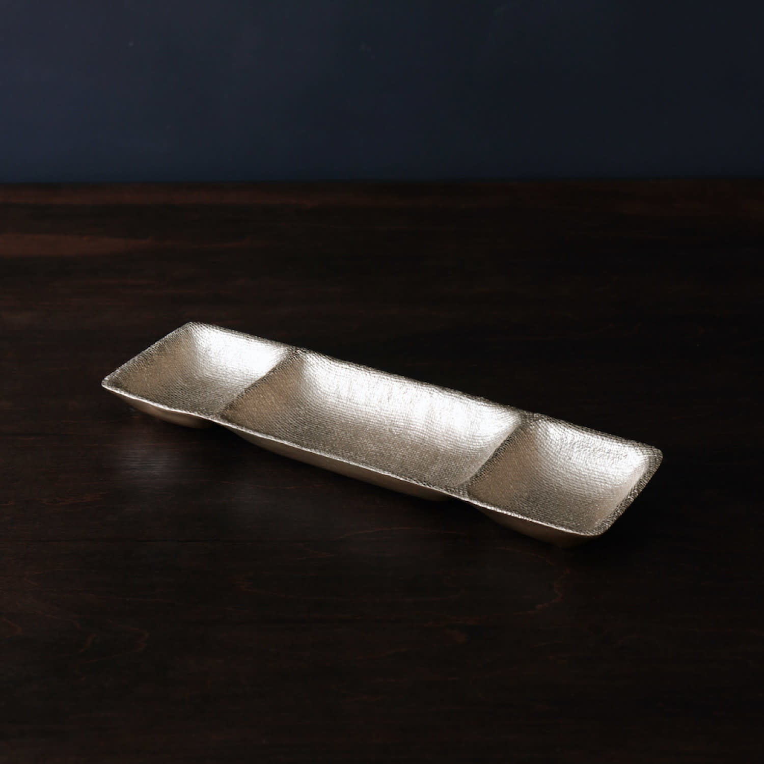 Beatriz Ball Sierra Modern Small Rectangular Triple Dip Tray, Gold