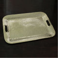 Beatriz Ball Sierra Modern Croc Extra Large Rectangular Tray, W/Handles, Gold