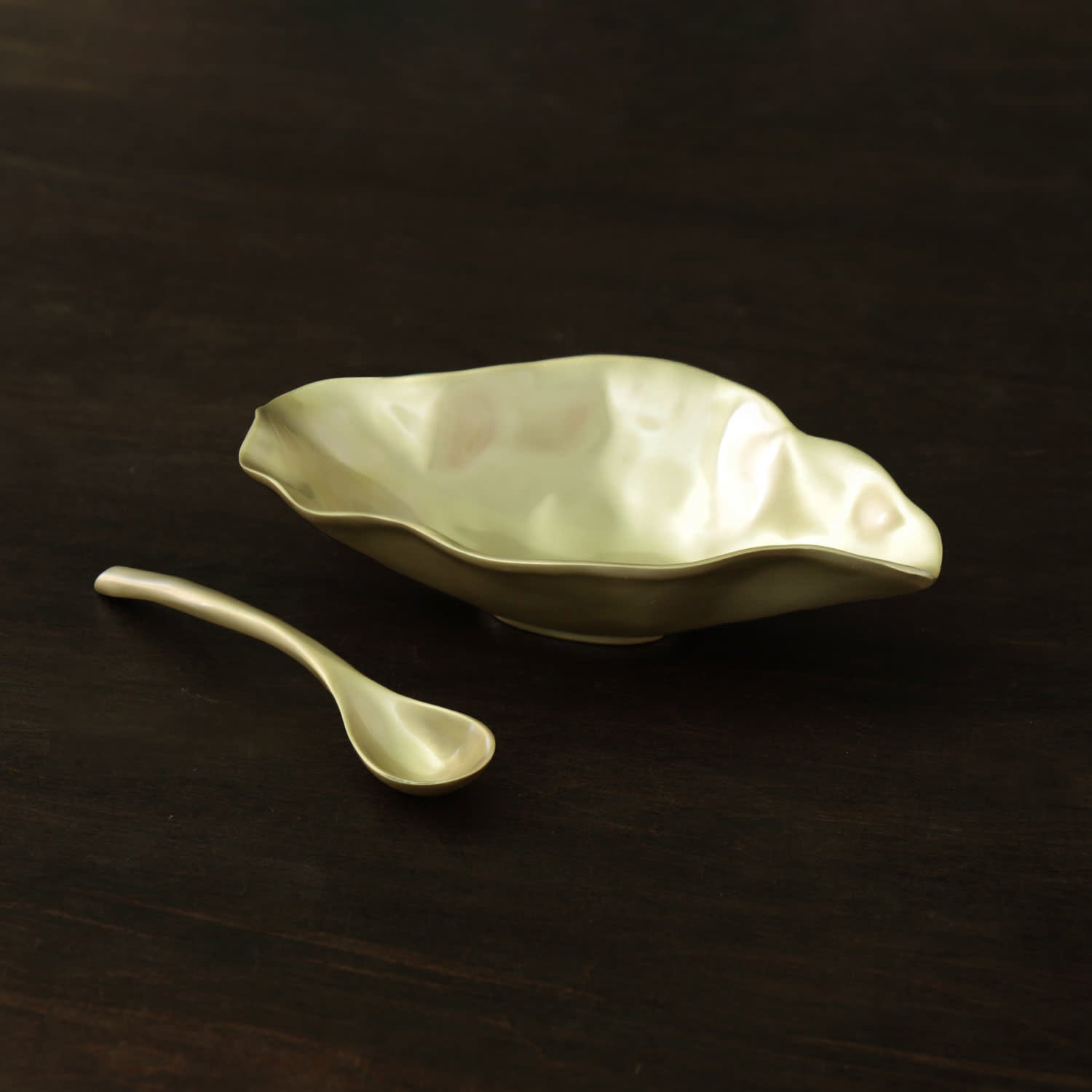 Beatriz Ball Sierra Modern Maia Bowl, Medium, W/Spoon, Gold