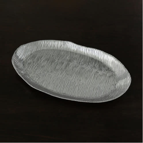 Beatriz Ball Sierra Modern Ripples Oval Platter, Gun Metal