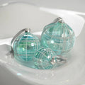 Zodax Blue Shimmer Plaid Glass Ornament Large