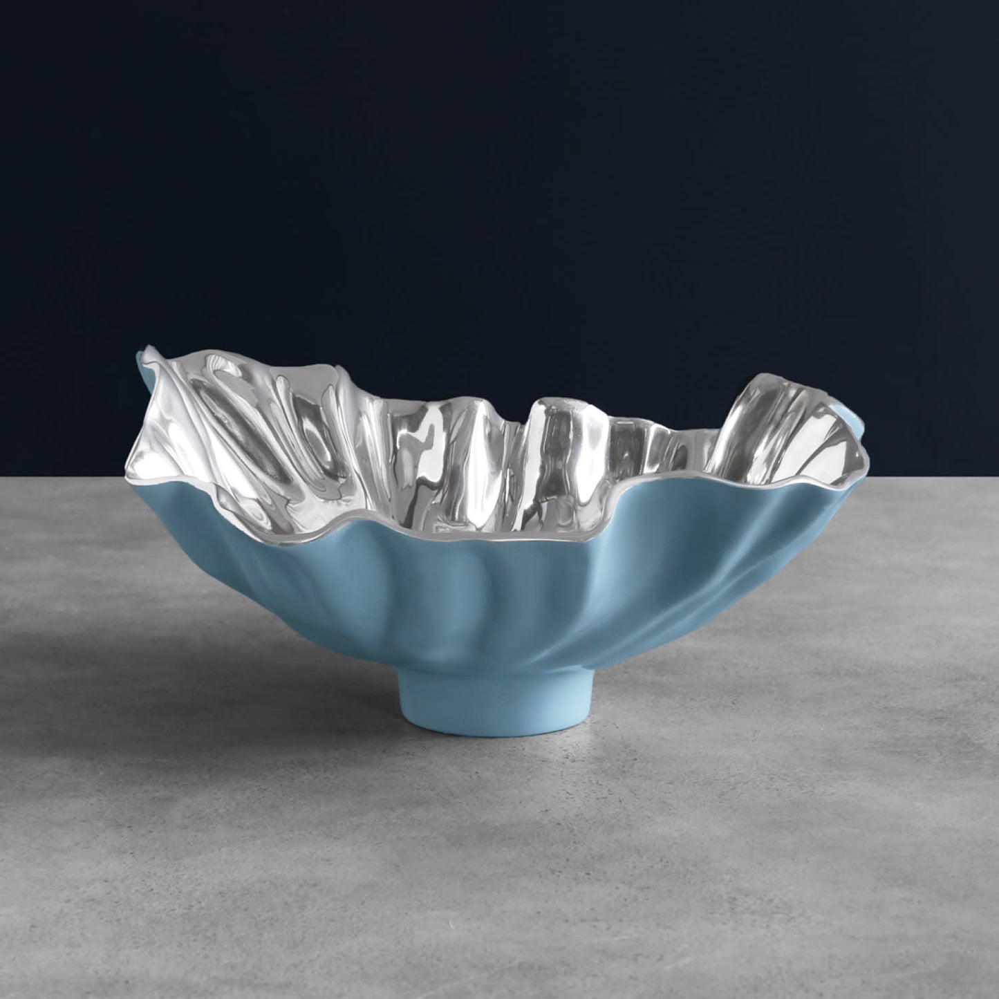 Thanni Bloom Medium Bowl, Blue and Silver