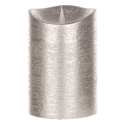 Melrose Simplux LED Designer Candle Silver w/Timer 3.5x5.5