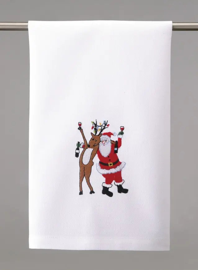 Drink Reindeer with Santa Tea Towel