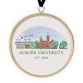 Auburn Skyline Brass and Glass Ornament