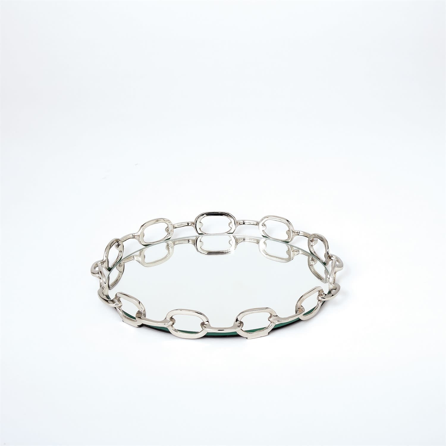 Global Views Linked Mirrored Tray Nickel Small