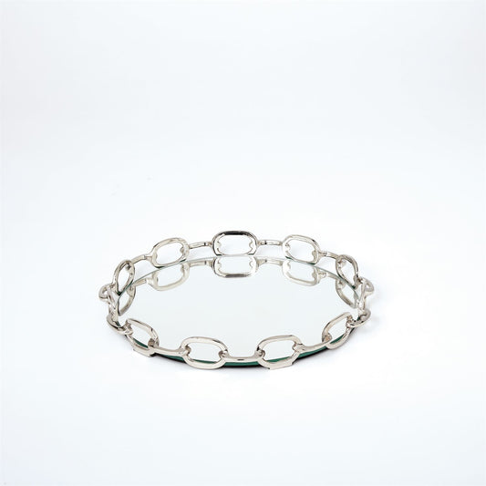 Global Views Linked Mirrored Tray Nickel Small