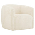 Bernhardt Aline Swivel Chair, White Boucle
