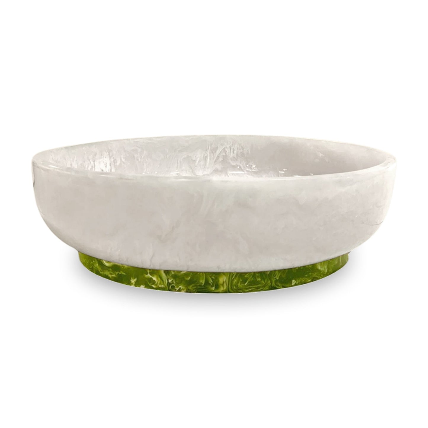 Resin Rio Large Oval Bowl, White/Green