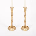 Gold Bamboo Candlestick Set Large