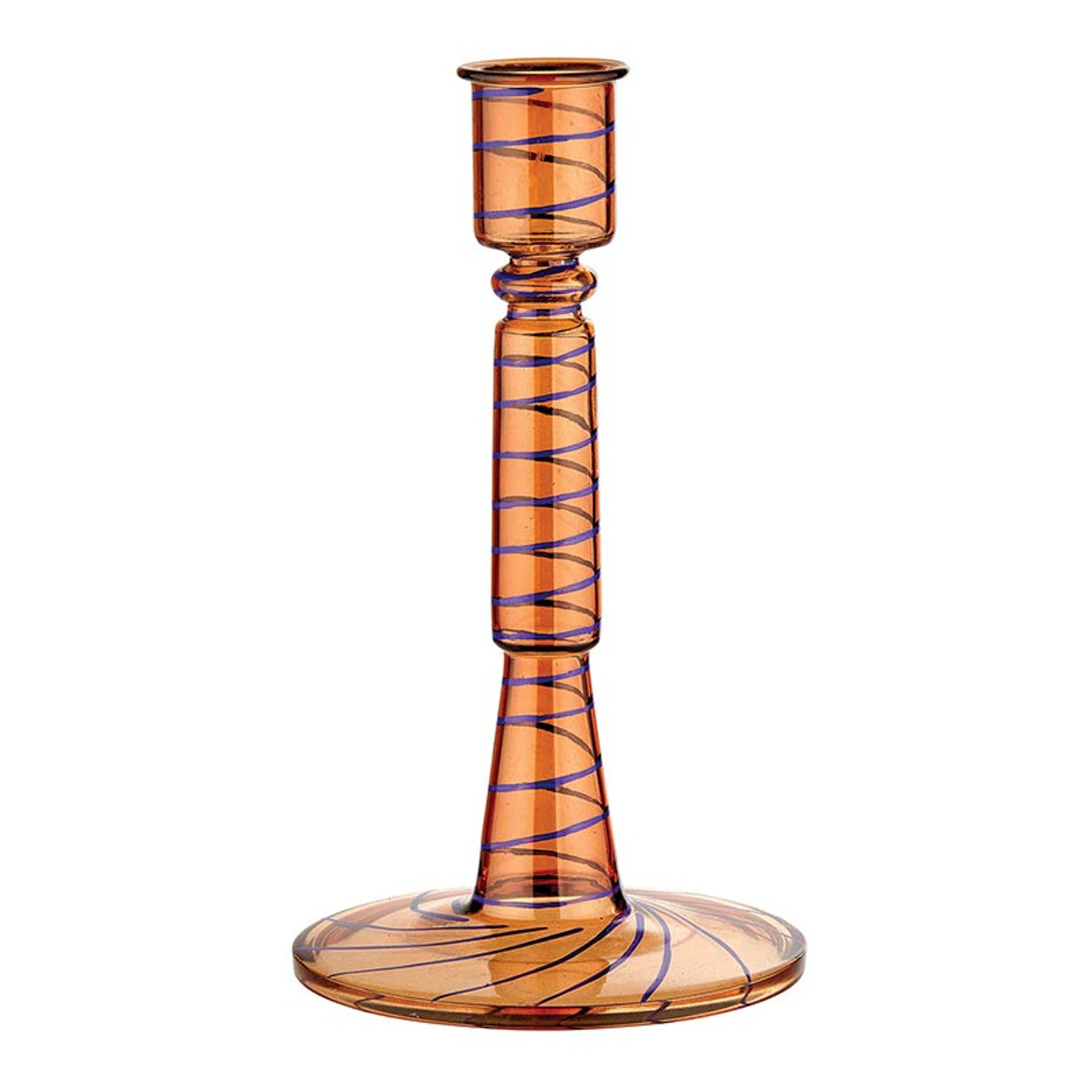 Orange Striped Candleholder