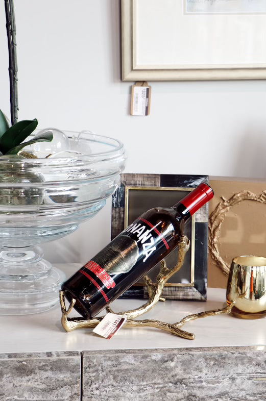 Global Twig Wine Bottle Holder Brass