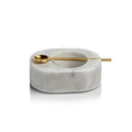 White Marble Pinch Pot with Spoon
