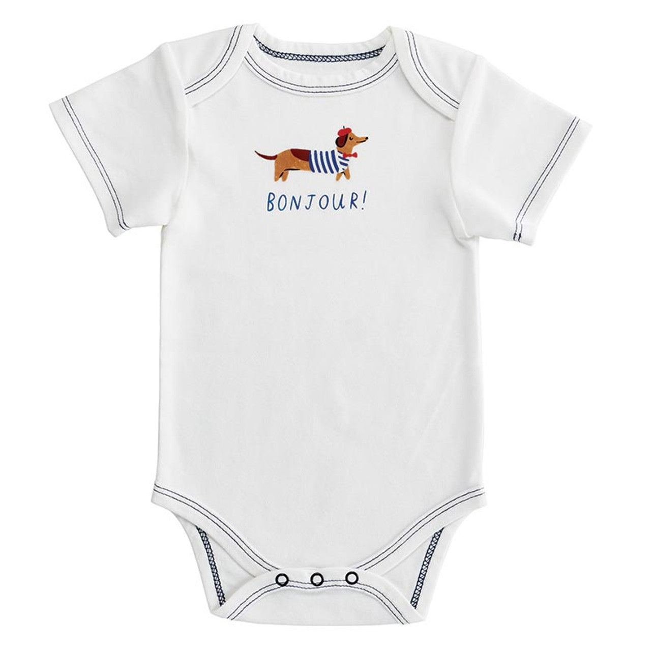 Bonjour Dog Snap Shirt, 6-12 months