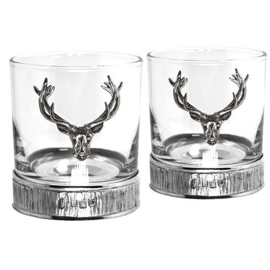 Pewter Majestic Stag Tumbler Double