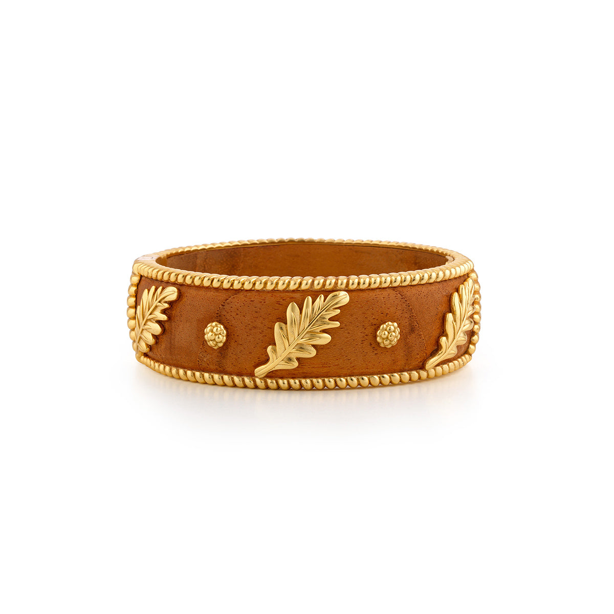 Forest Walk Oak Leaf Bangle, Teak