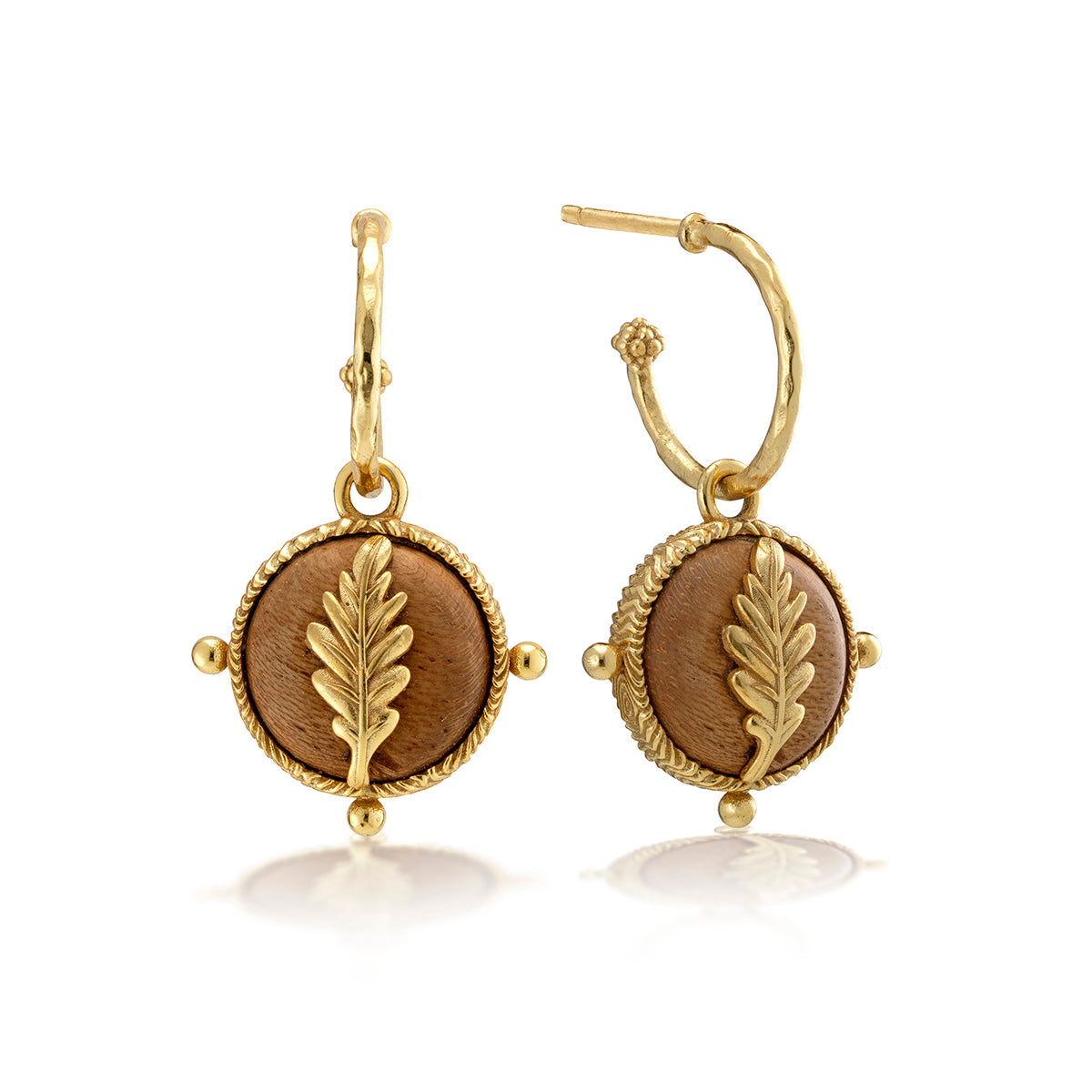 Forest Walk Oak Leaf Earrings, Teak