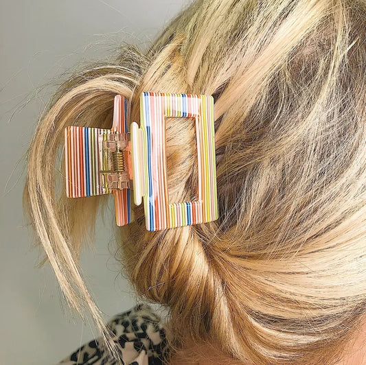 Square Pink Hair Clip