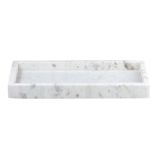 Rectangular marble tray white