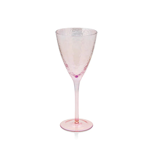 Zodax Red Wine Apertivo Glass, Luster Pink