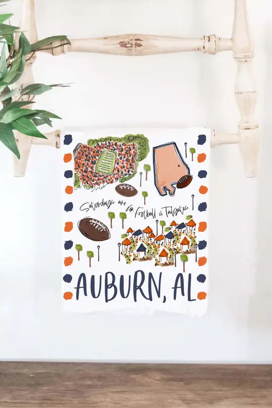 Auburn, Alabama Tea Towel