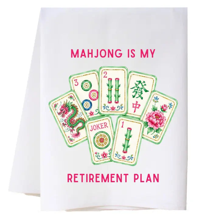 Mahjong Retirement Tea Towel