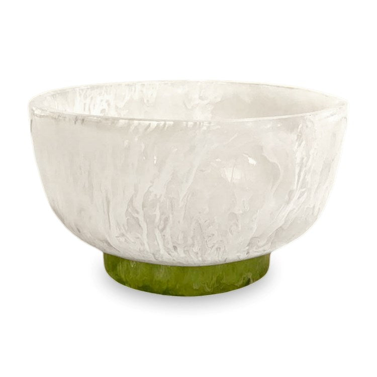 Resin Rio Small Bowl, White/Green