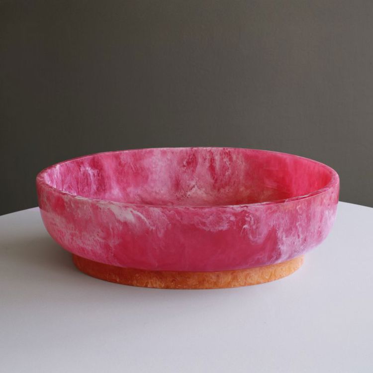 Resin Rio Large Oval Bowl, Pink/Orange