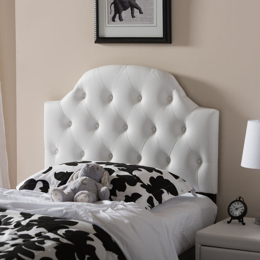 Baxton Studio Morris Headboard - Twin,  White Faux Leather